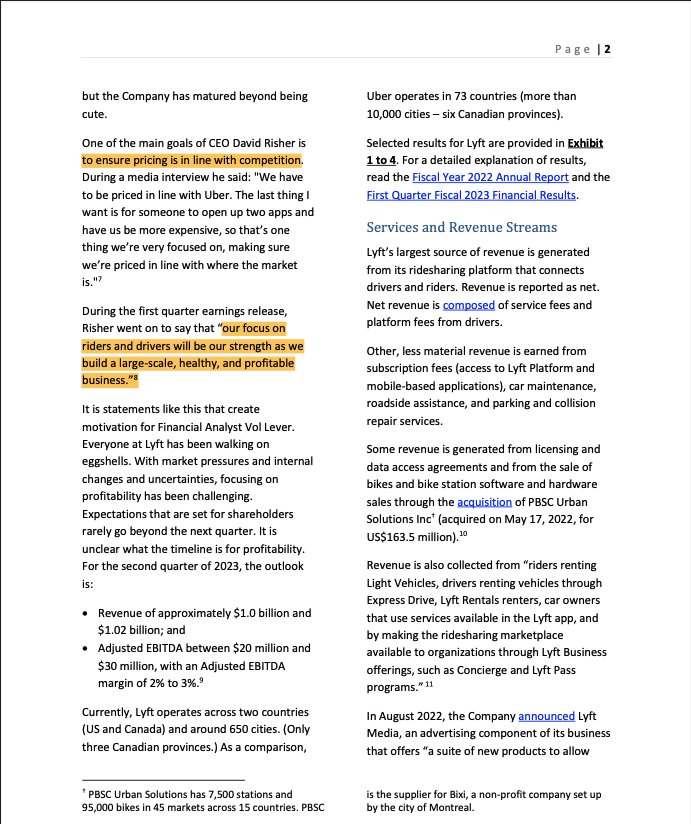 size, physically Lyft has been going through a rough patch (employees, locations,