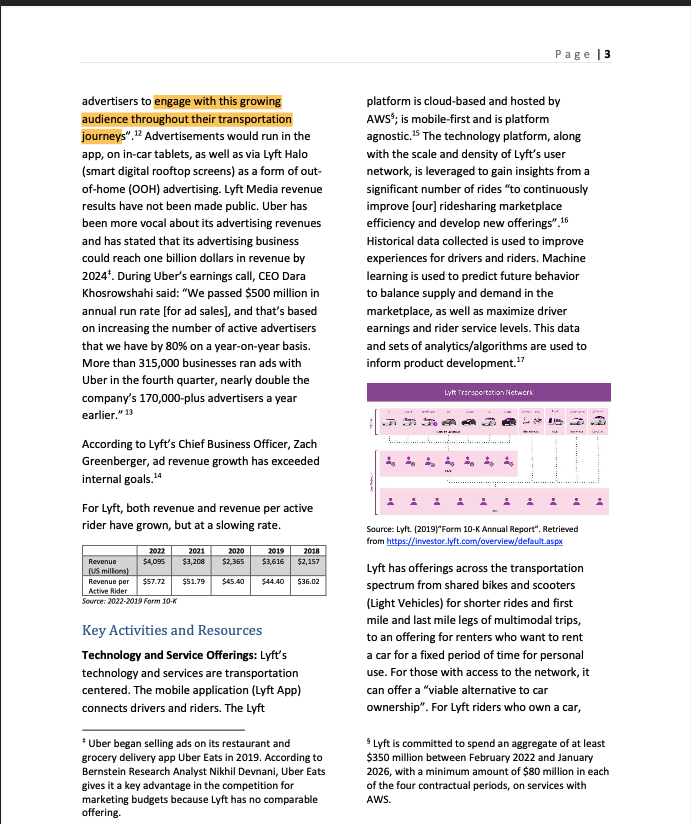 customers) and financially (Uber's revenue is almost eight since 2019 with its