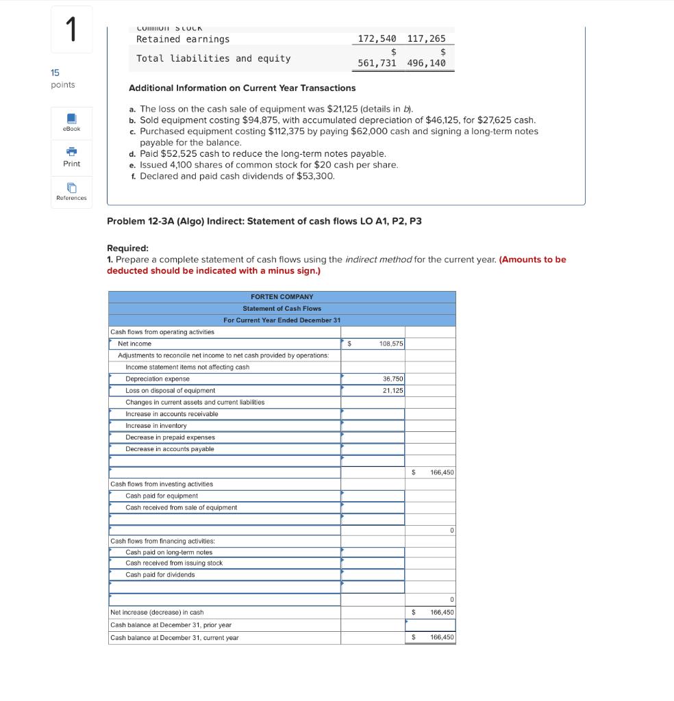 the following information for the Problems below. (Algo) (The following information applies