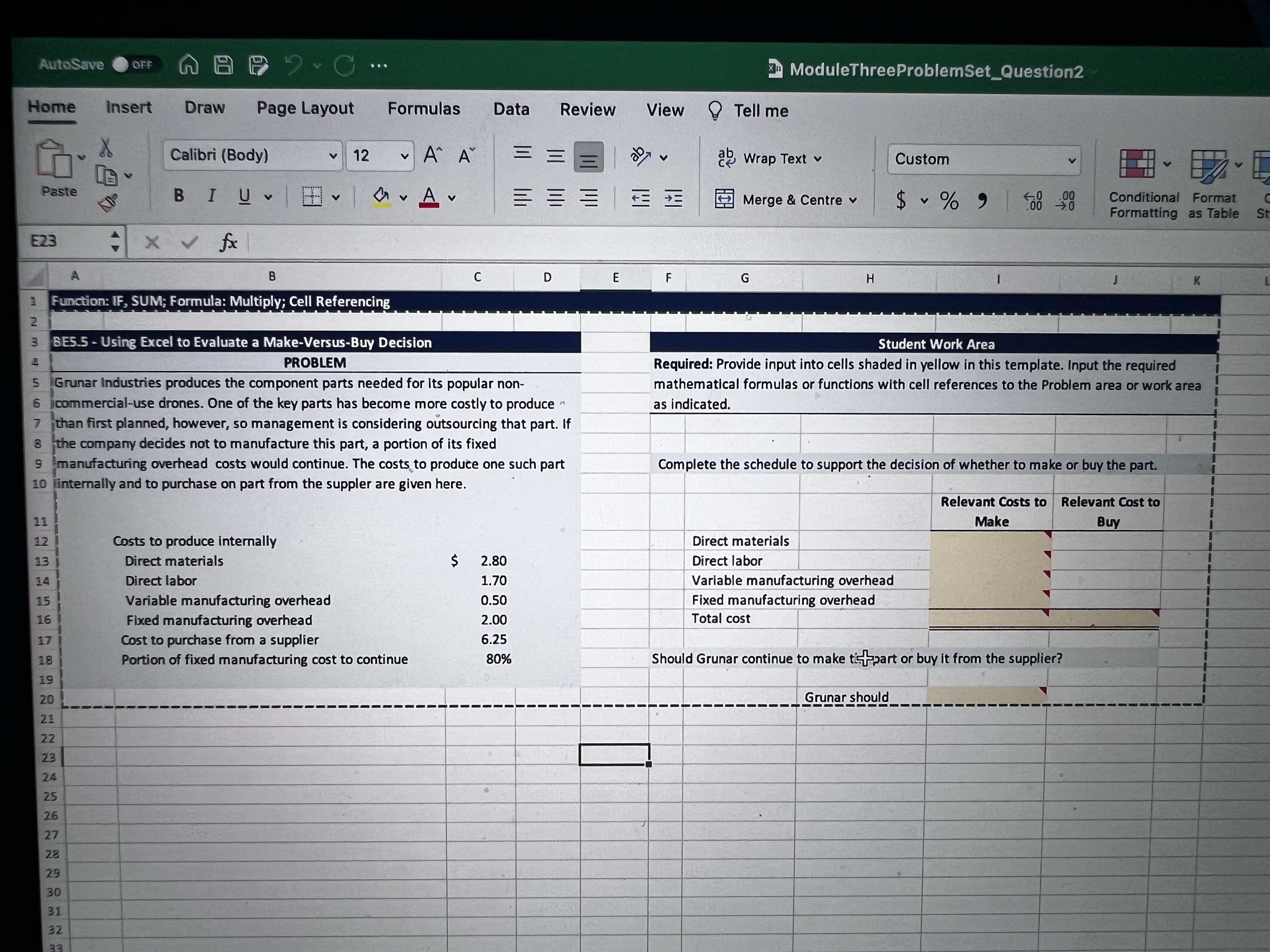 AutoSave OFF 19 . C ... an ModuleThreeProblemSet_Question2 Home Insert Draw
