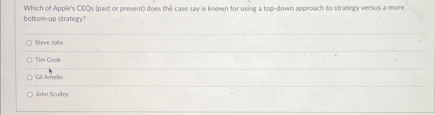  Which of Apple's CEOSs (past or present) does the case say