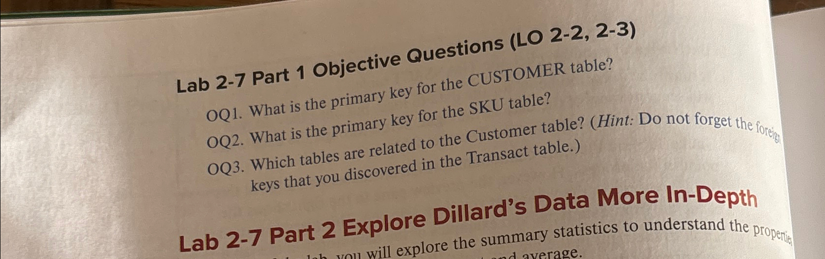 Lab 2-7 Part 1 Objective Questions (LO 2-2,2-3) OQ1. What is