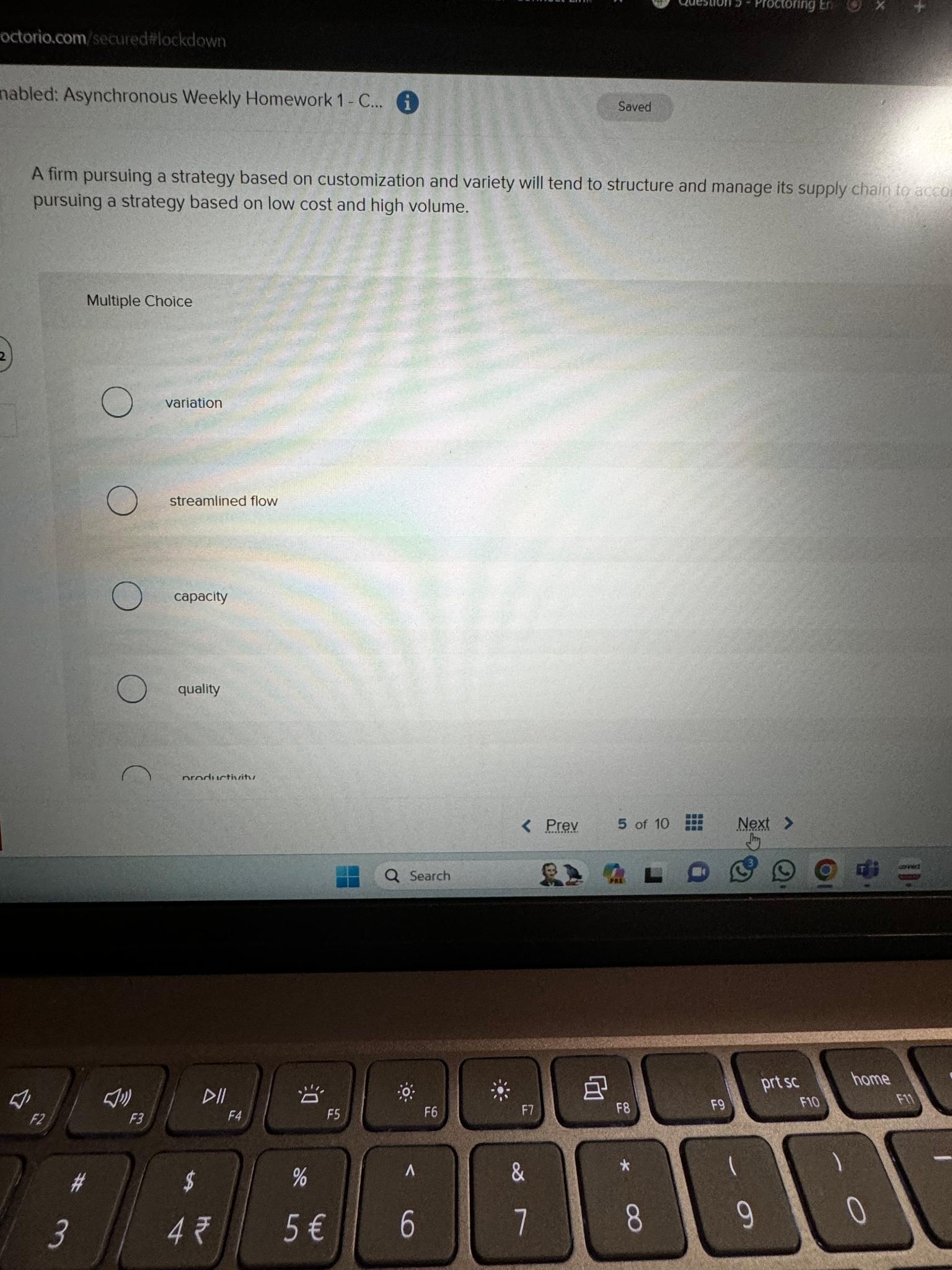  octorio.com/secureditockdown nabled: Asynchronous Weekly Homework 1- C...(i) A firm pursuing a