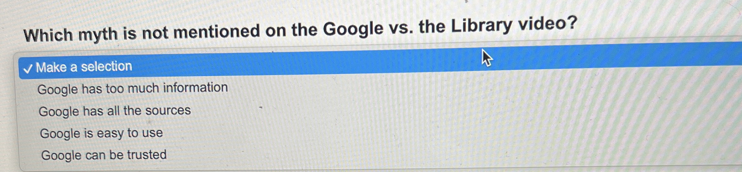  Which myth is not mentioned on the Google vs. the Library