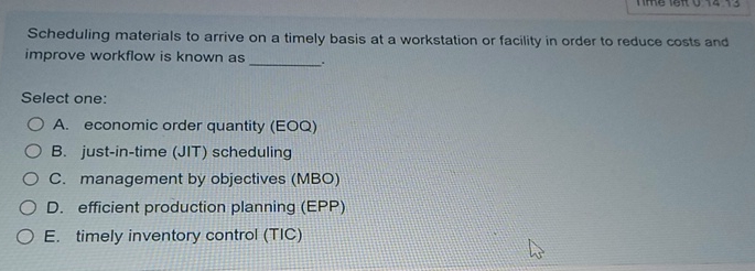  Scheduling materials to arrive on a timely basis at a workstation