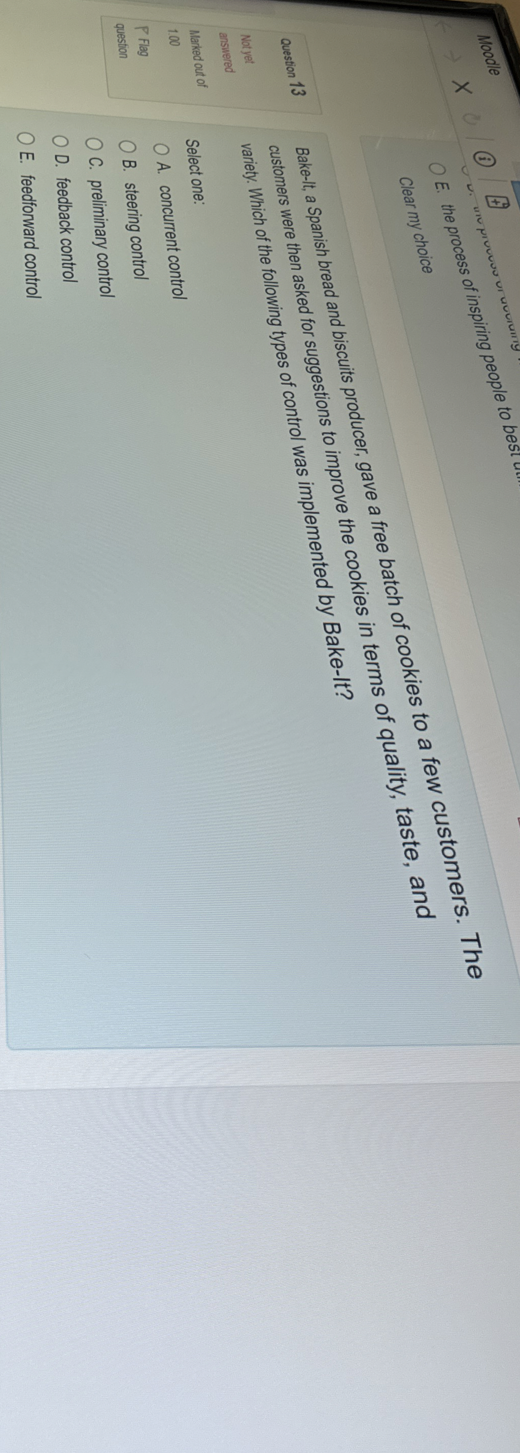  clear my chice Question 13 Bake-lt, a Spanish bread and biscuits