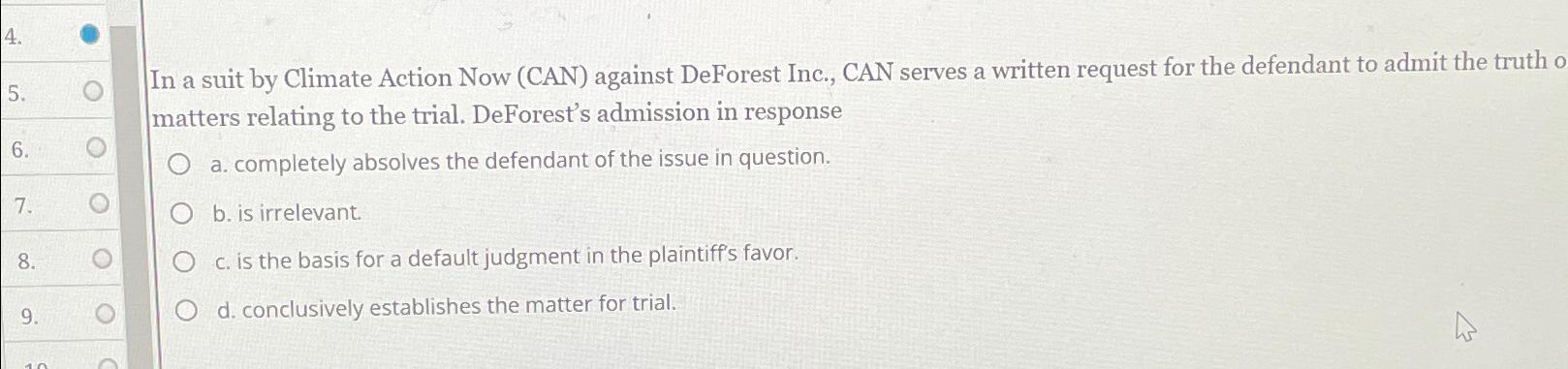  In a suit by Climate Action Now (CAN) against DeForest Inc.,