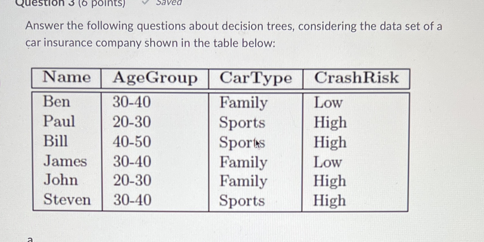 The question is: Using the produced classifier, determine the class label of