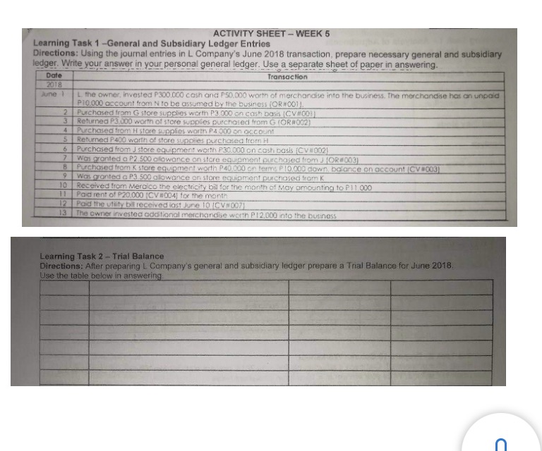 Need help. Will give good feedback after. Task&2 ACTIVITY SHEET - WEEK