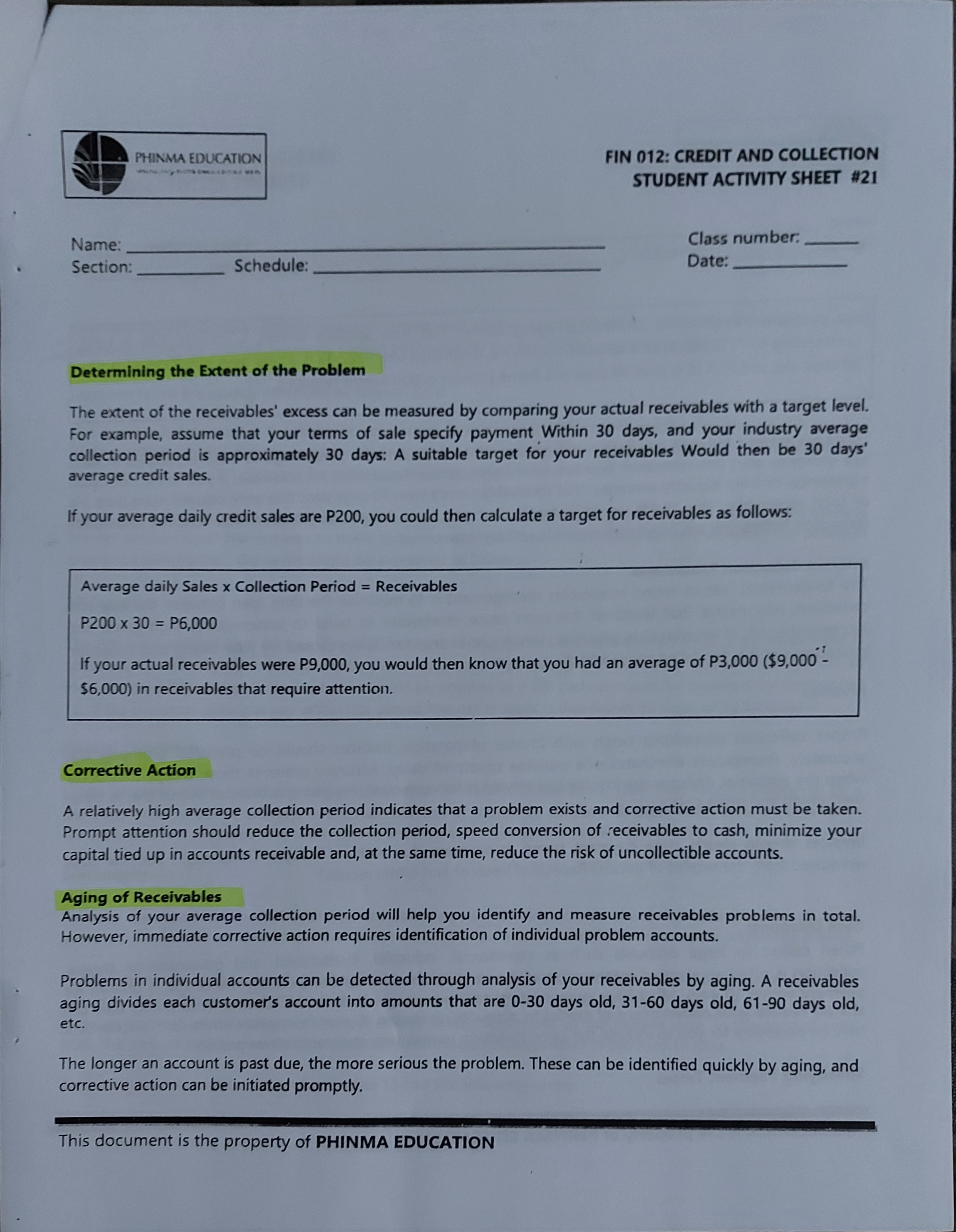 each answer should have a complete solution and explanation. PHINMA EDUCATION FIN