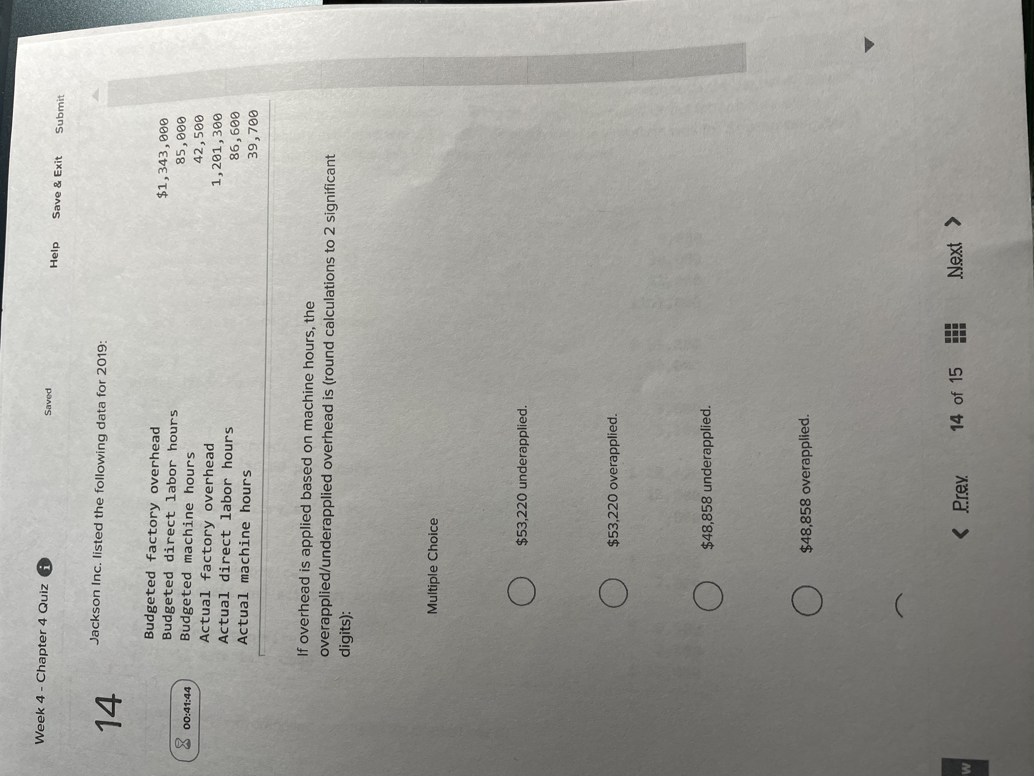  Week 4 - Chapter 4 Quiz i Saved Help Save &