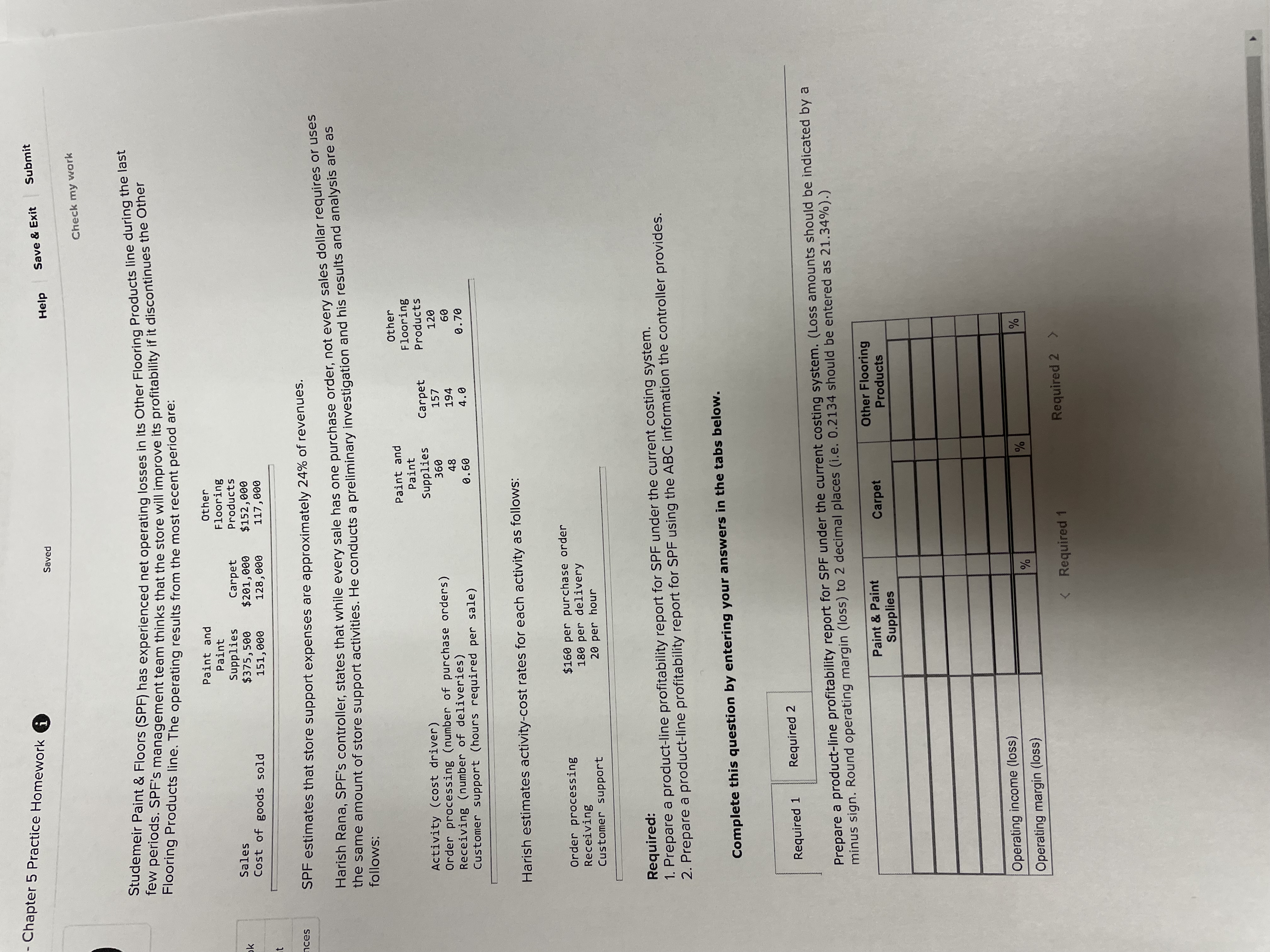Chapter 5 Practice Homework i Saved Help Save & Exit Submit