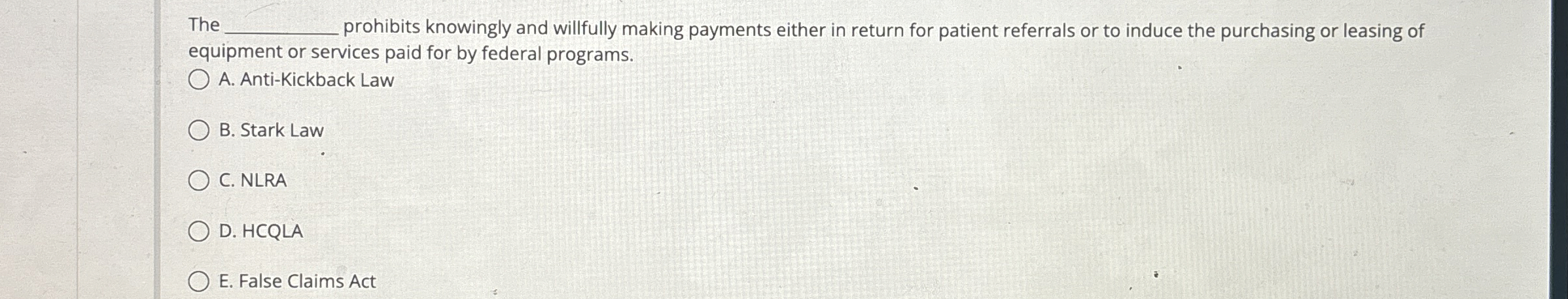  The q, prohibits knowingly and willfully making payments either in return