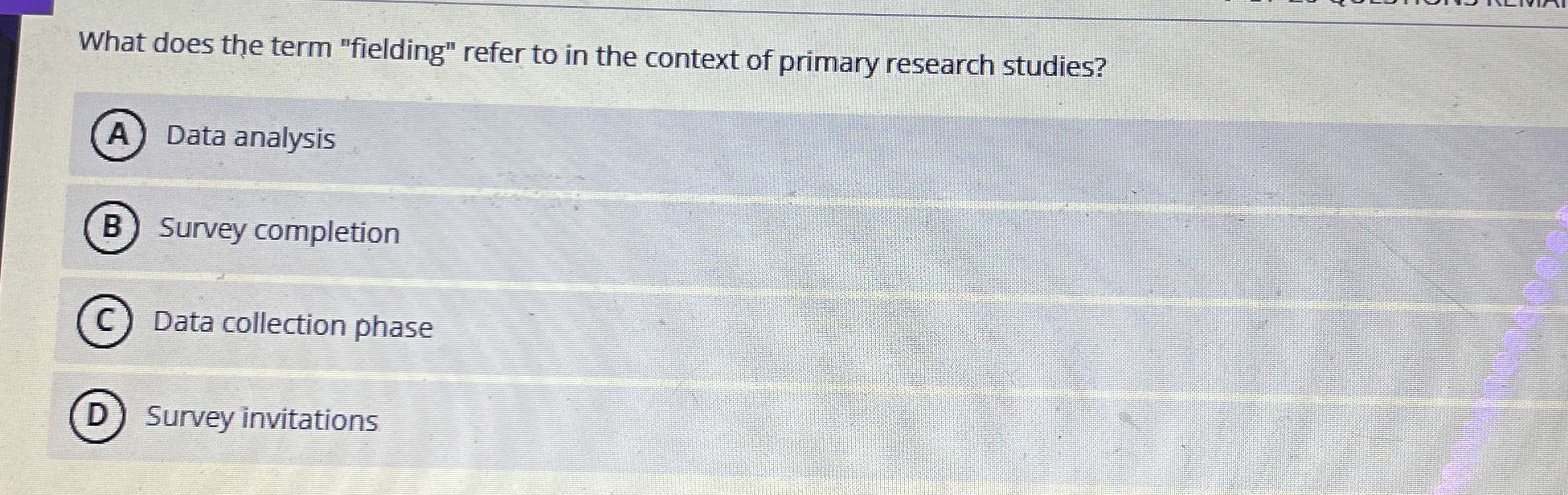  What does the term "fielding" refer to in the context of