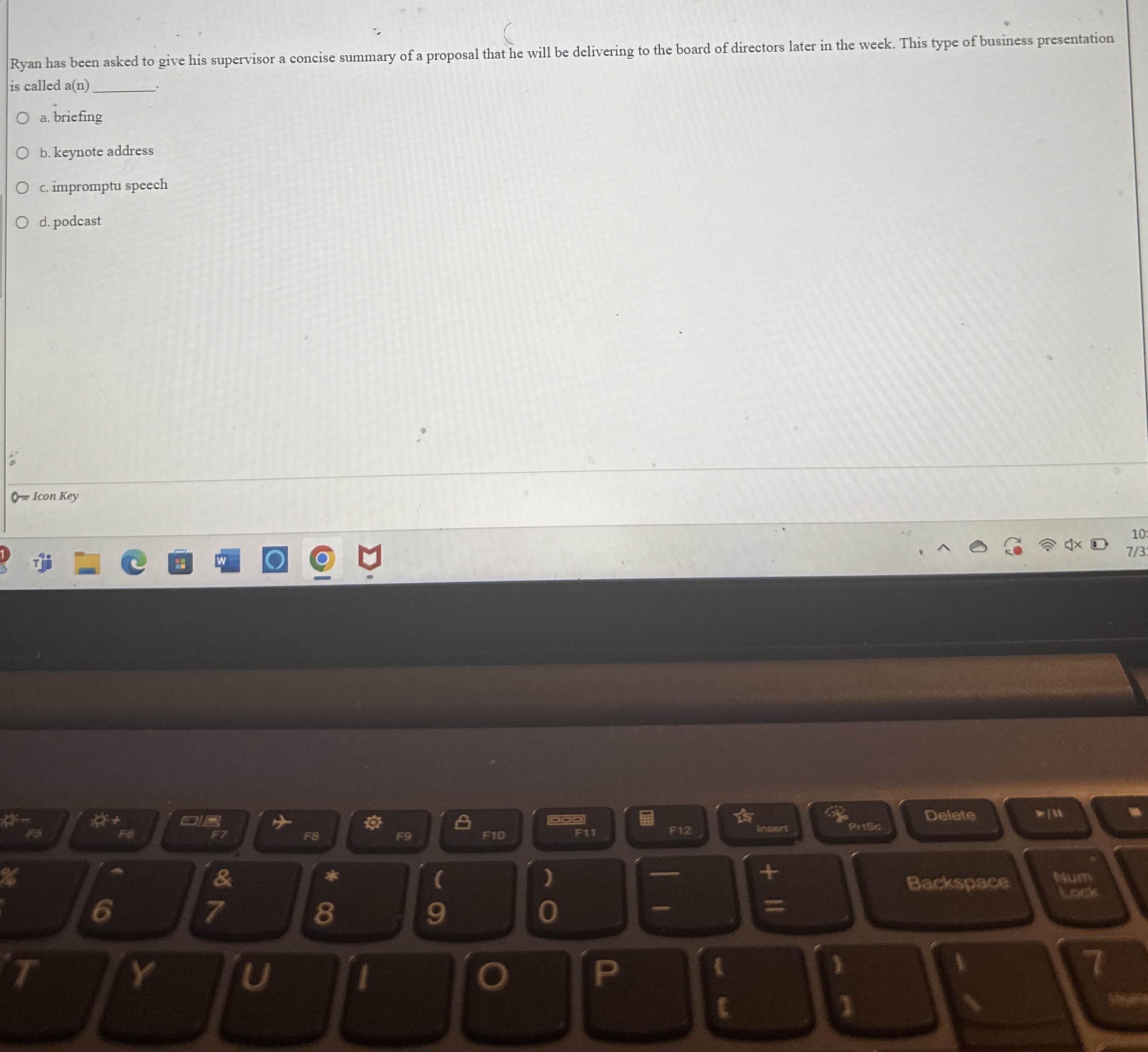  Ryan has been asked to give his supervisor a concise summary