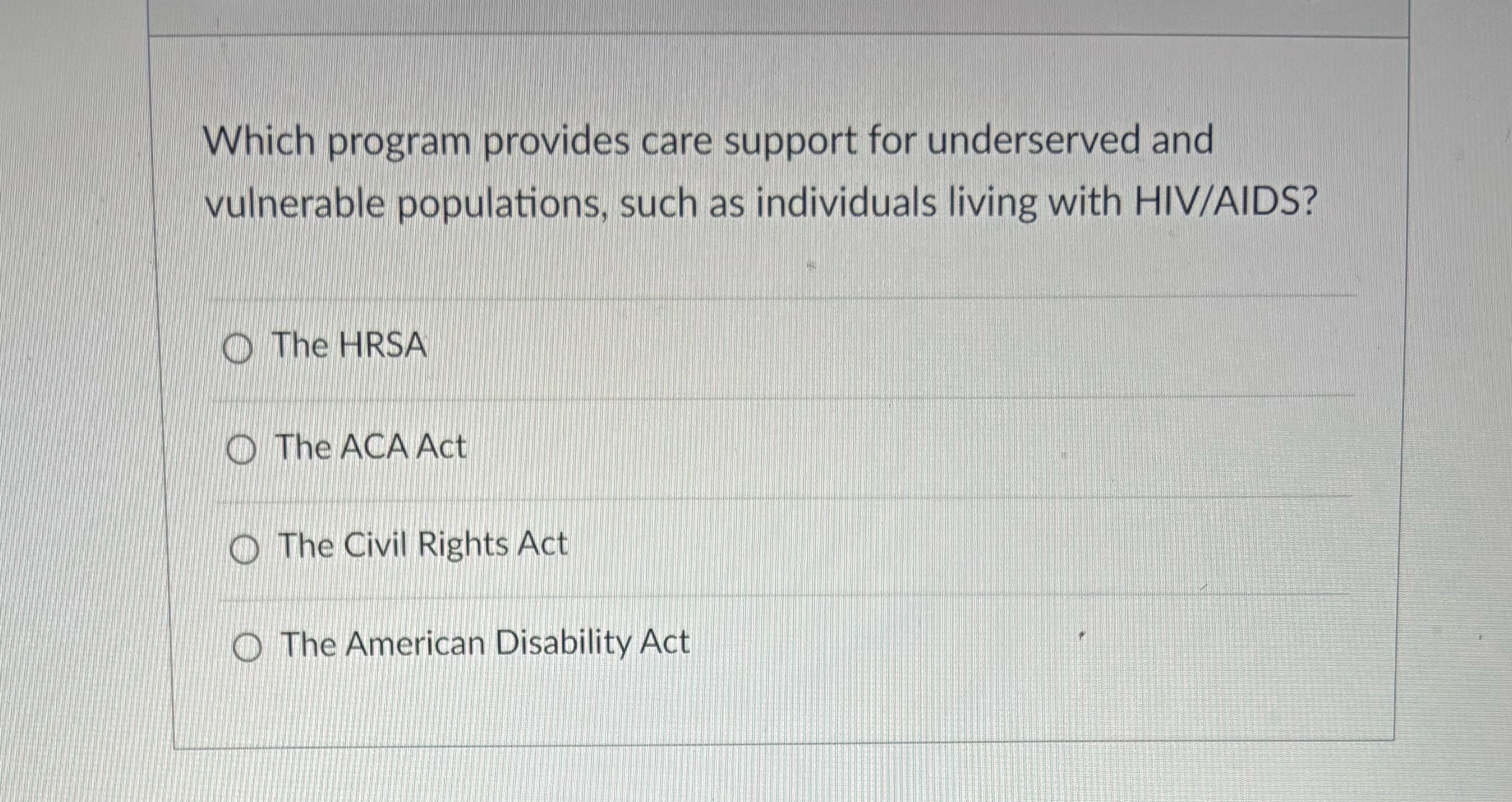  Which program provides care support for underserved and vulnerable populations, such