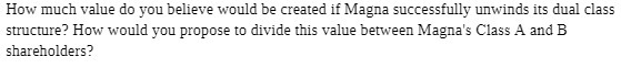 How much value do you believe would be created if Magna