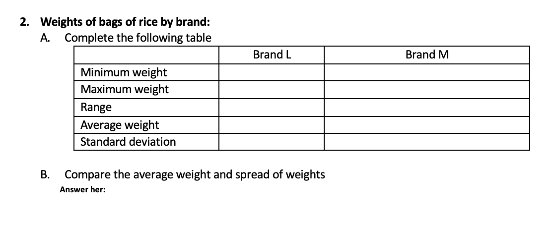 photot B C D E F G H Random Num! Brand weight