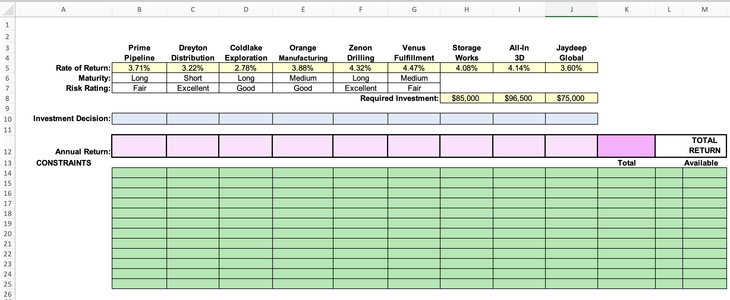  USE EXCEL TO COMPLETE THE GIVEN TABLE. Norma bought a lottery