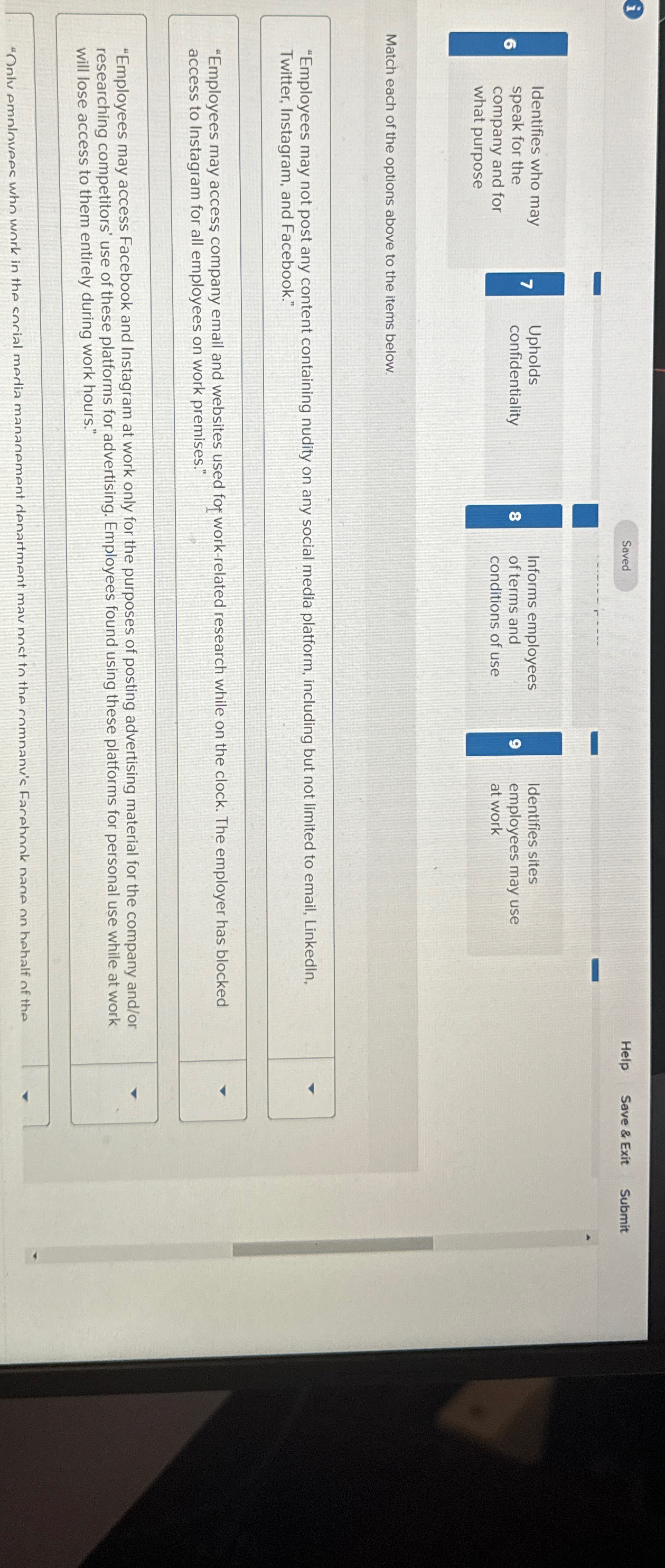  i Saved Help Save & Exit Submit 6 Identifies who may