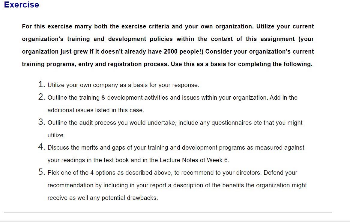  Human Resource Management Week 9- Assignment #33-5 pages Marks: 50 Background
