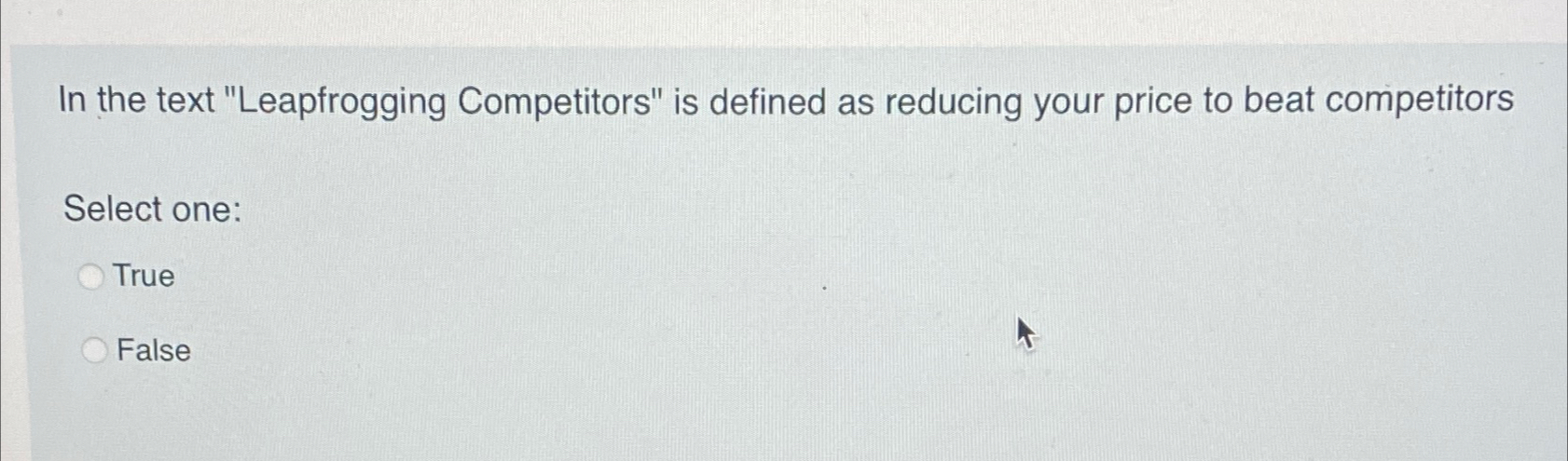  In the text "Leapfrogging Competitors" is defined as reducing your price
