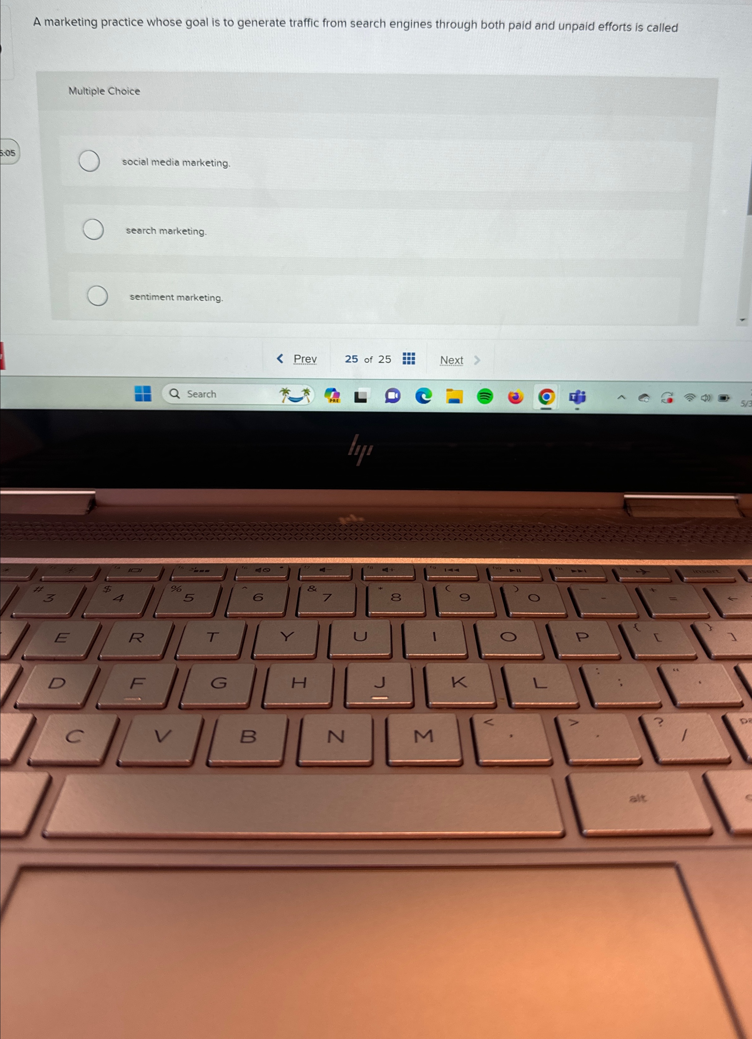  A marketing practice whose goal is to generate traffic from search