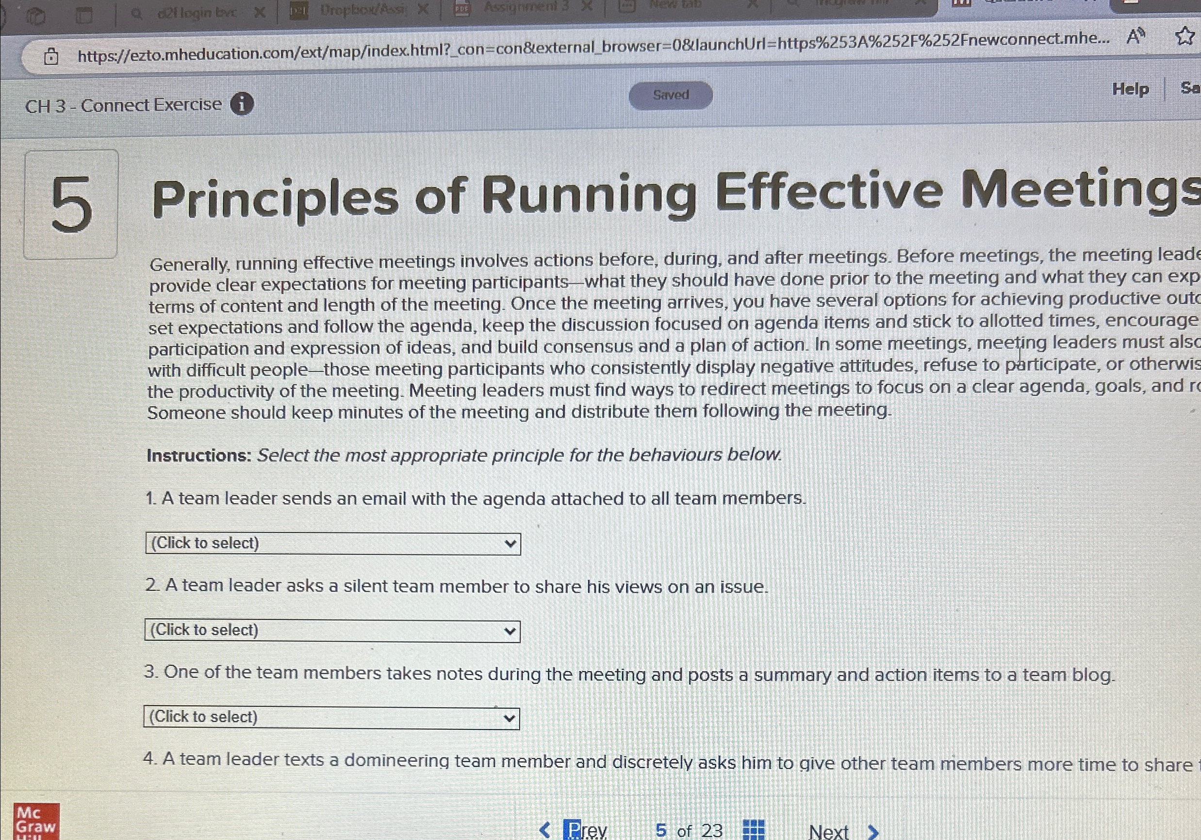  CH3- Connect Exercise i Saved Help 5 Principles of Running Effective