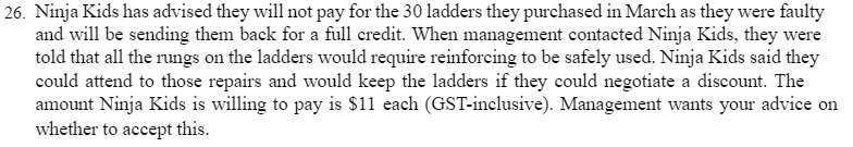  26. Ninja Kids has advised they will not pay for the