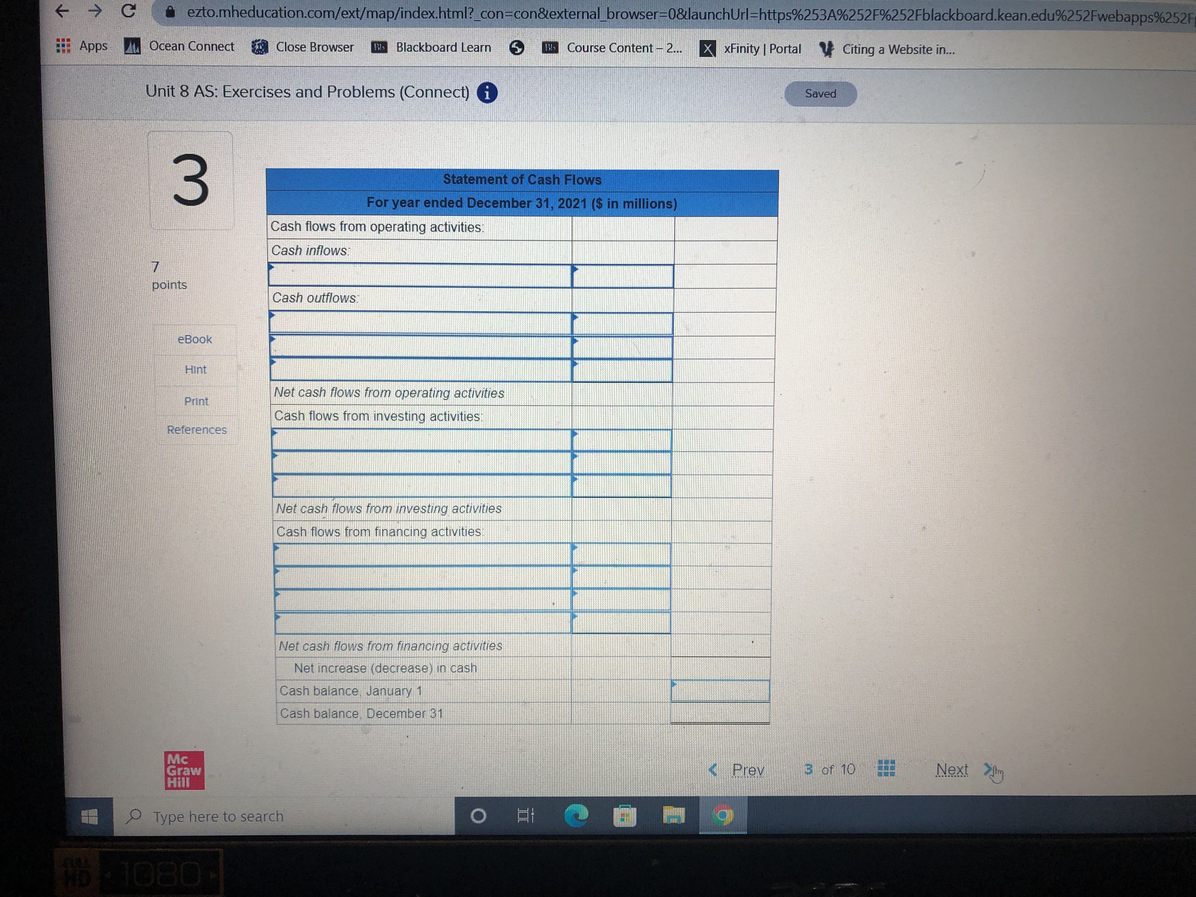  ezto.mheducation.com/ext/map/index.html?_con=con&external_browser=0&launchUrl=https%253A%252F%252Fblackboard.kean.edu%252Fwebapps%2521 Apps Ocean Connect Close Browser BL. Blackboard Learn Course Content