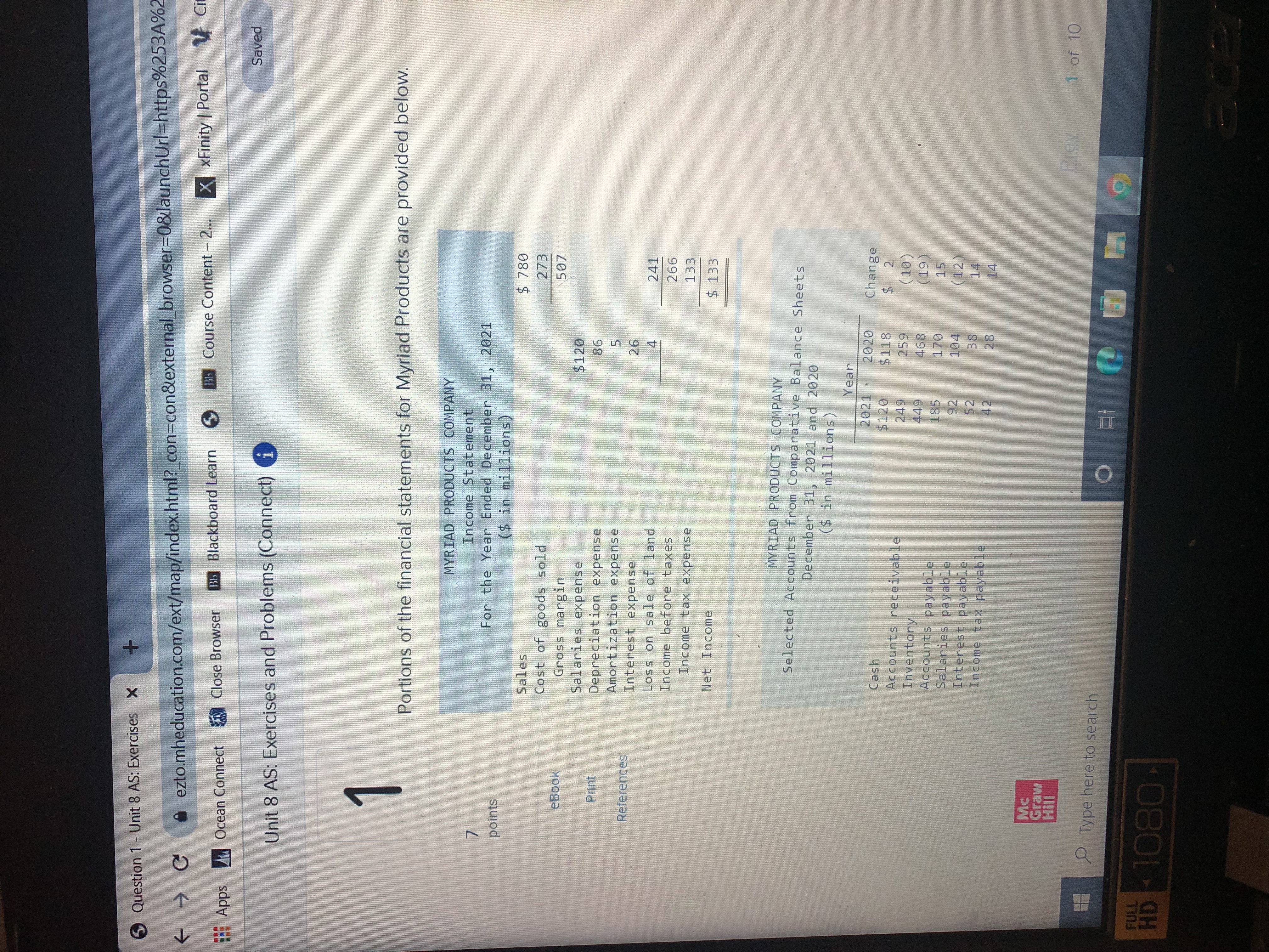  Question 1 - Unit 8 AS: Exercises X + ezto.mheducation.com/ext/map/index.html?_con=con&external_browser=0&launchUrl=https%253A%2 C