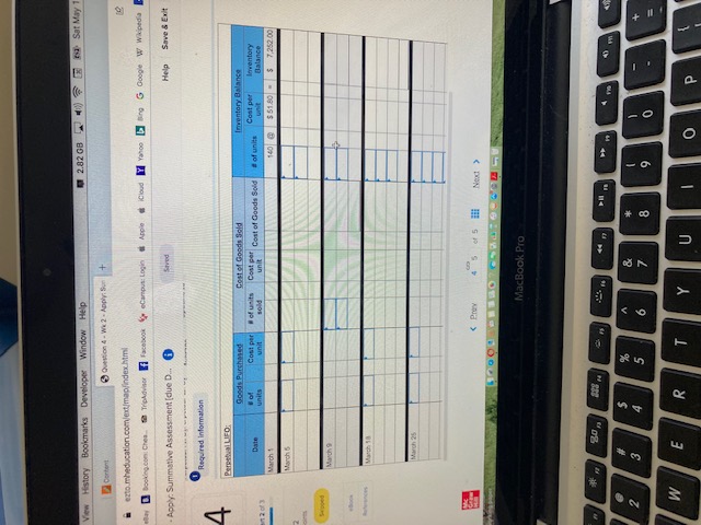 Required Information 4 Problem G-1A Perpetual: Alternative cost flows LO P1 The