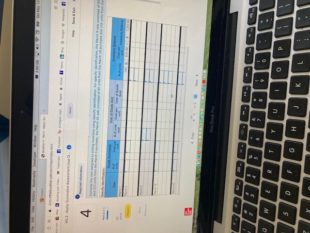 6-1A Part 3 1, Compute the cost mugned to ending inventory using