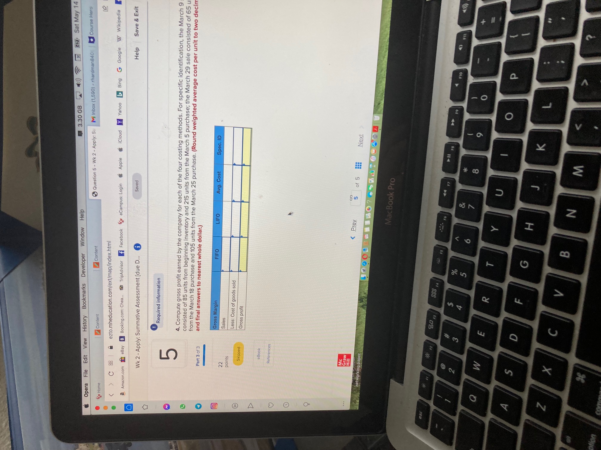 14 10:31:2 Bookmarks Developer Window Help ra File Edit View History Question