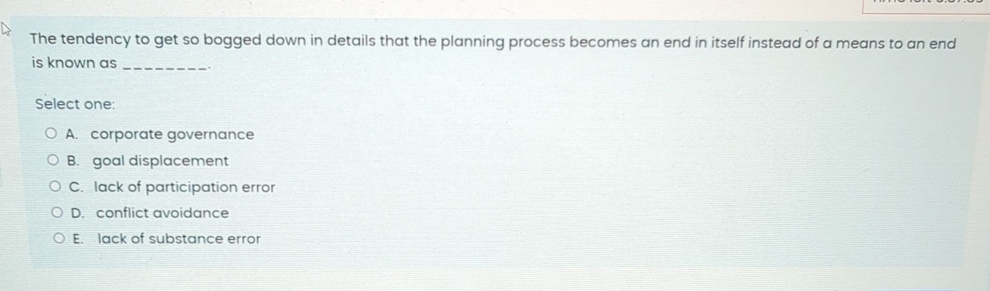  The tendency to get so bogged down in details that the