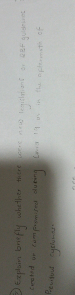 explain briefly whether there were new legislations or RBF guidelines created or