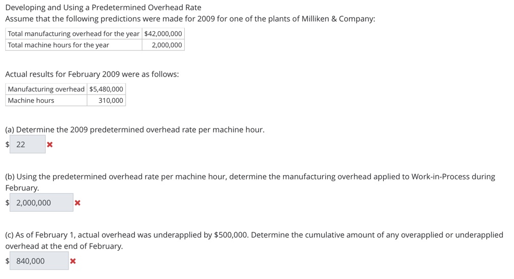 Developing and Using a Predetermined Overhead RateAssume that the following predictions were