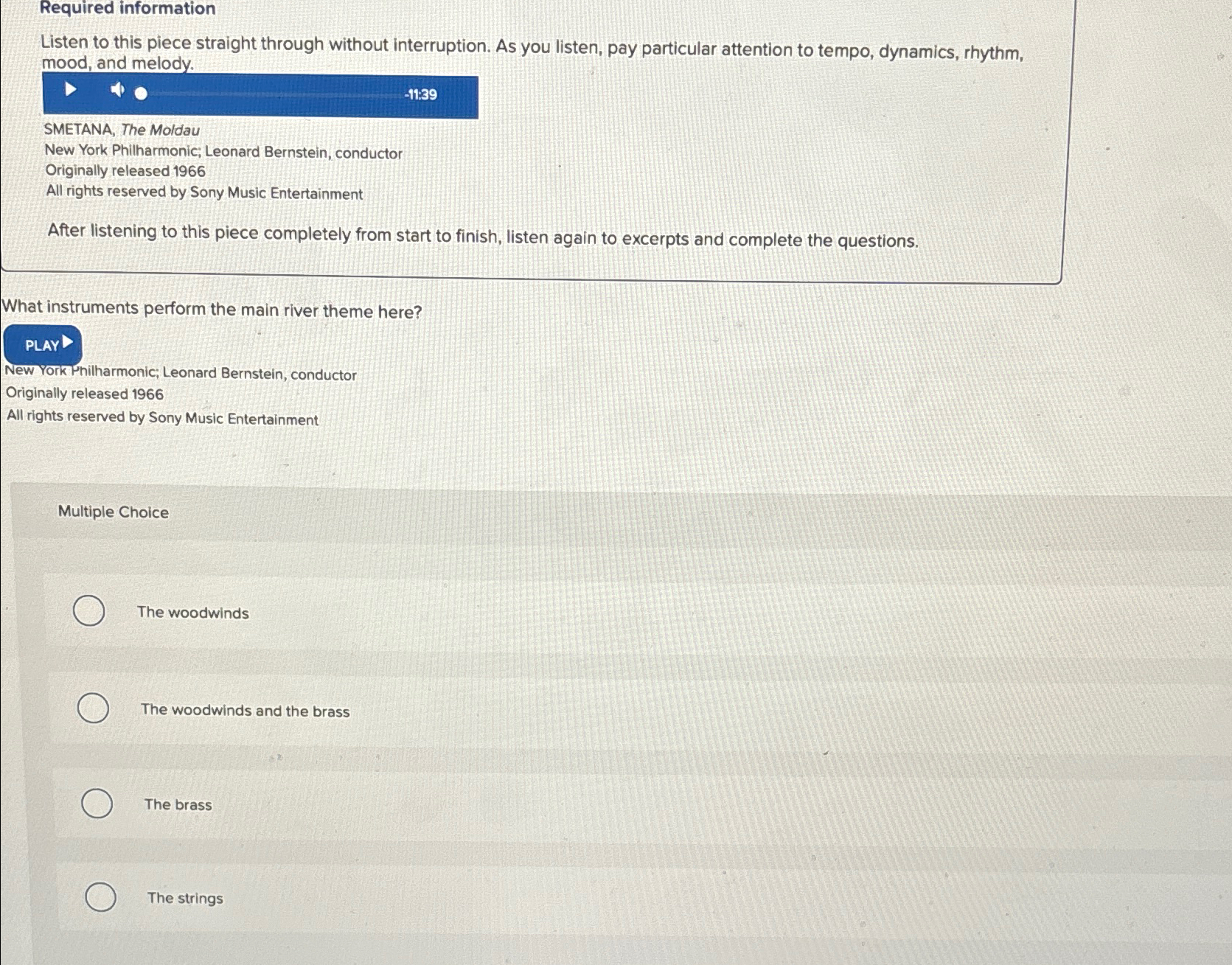  Required information Listen to this piece straight through without interruption. As