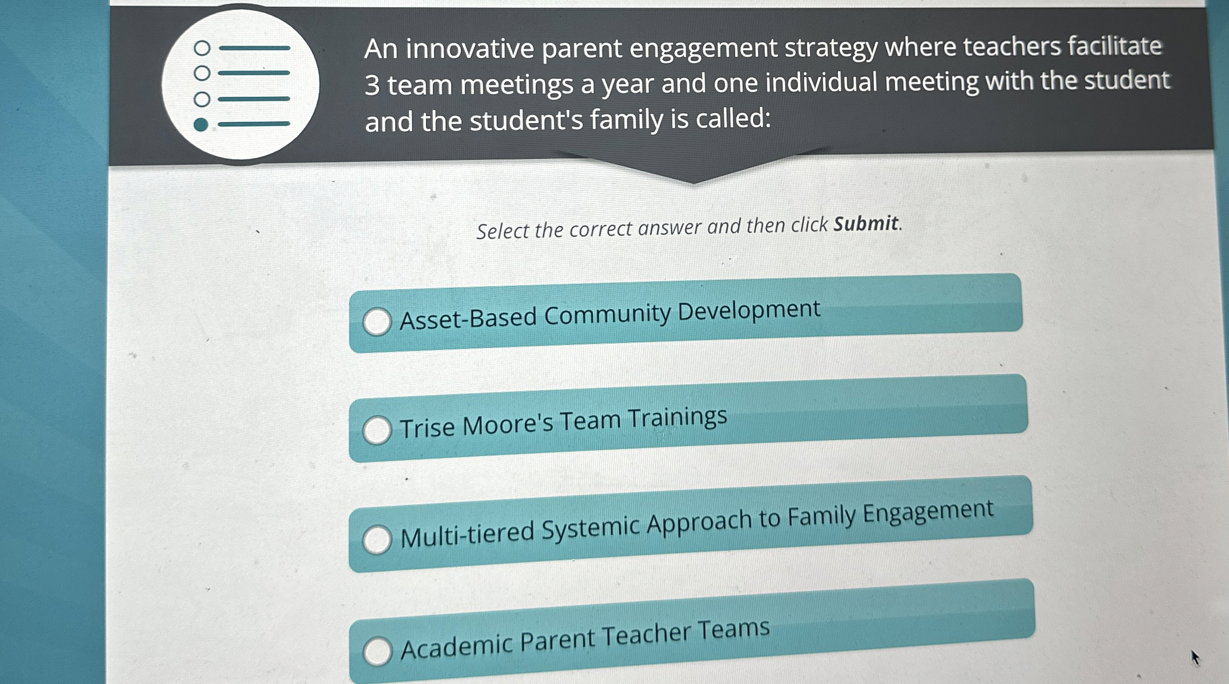  0 q, 0 q, 0 q, An innovative parent engagement strategy