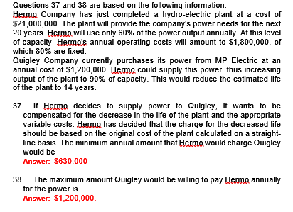 Questions 30 and 31 are based on the following information. The current