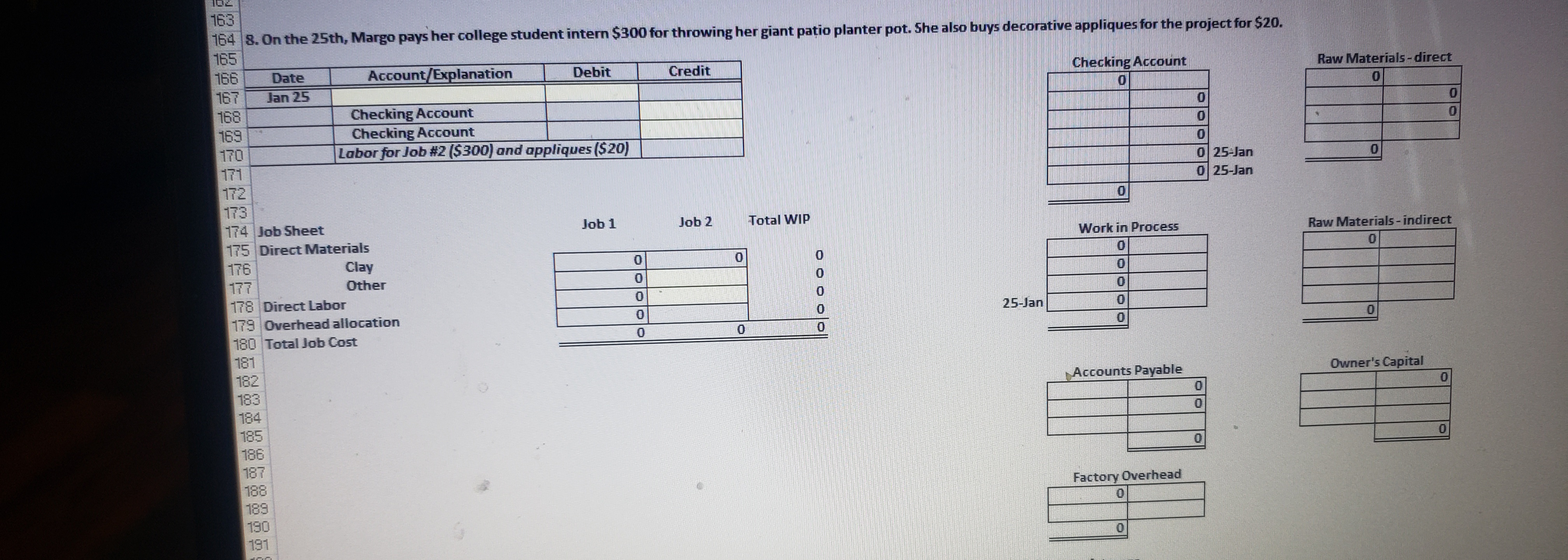 01 Checking Account Owner's Capital Owner investment - initial deposit to business