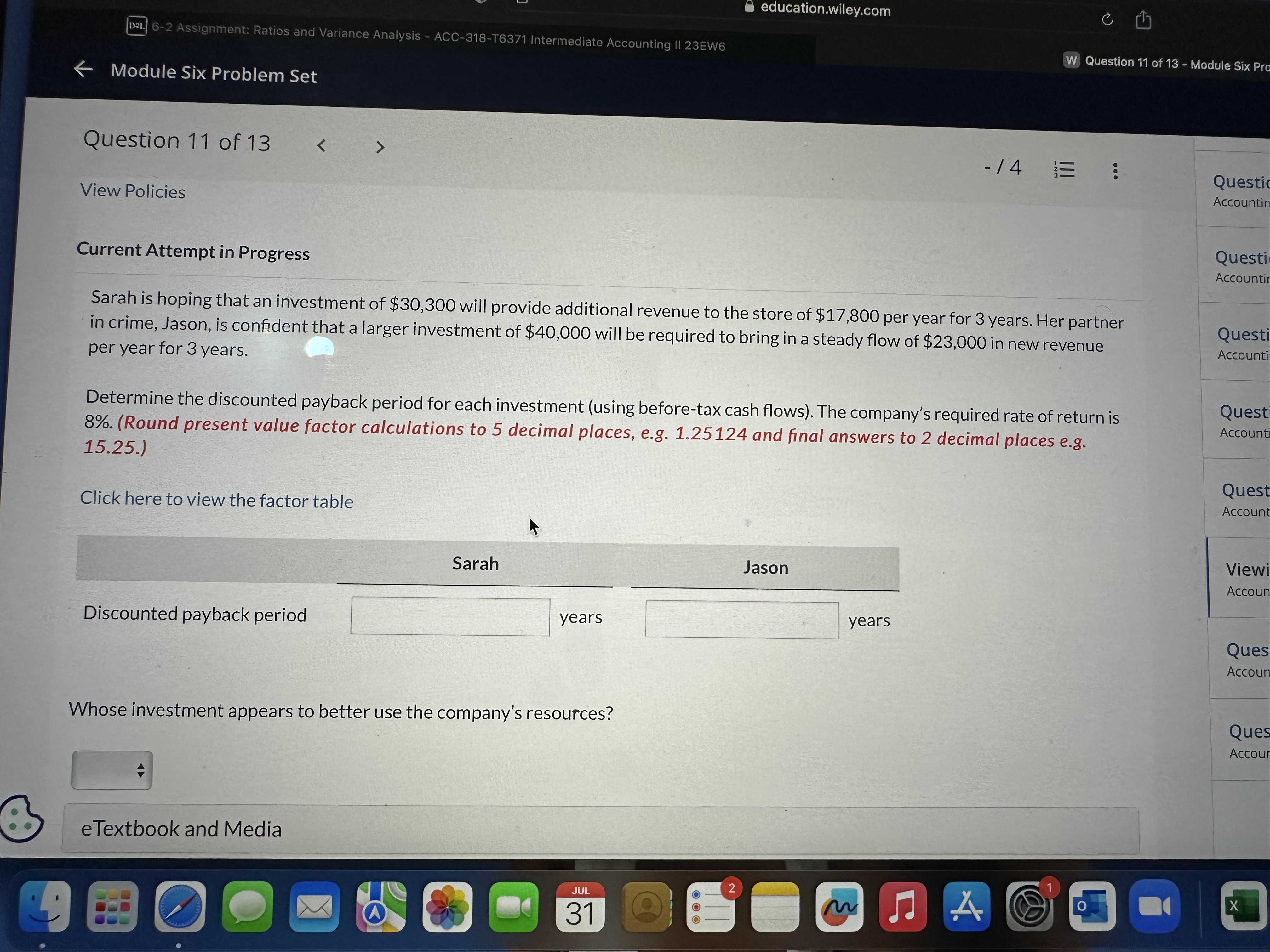 13 - Mod Module Six Problem Set Question 12 of 13 0/43