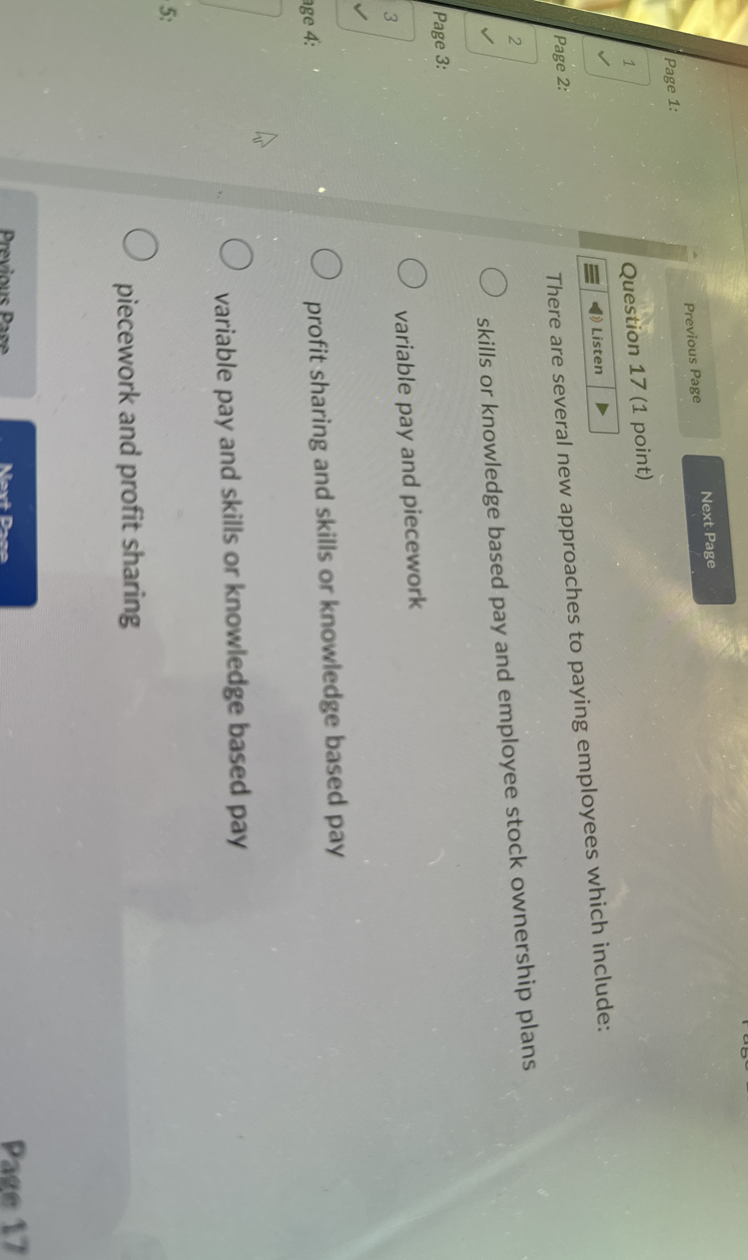  Page 1: 1 Question 17(1 point) Listen There are several new