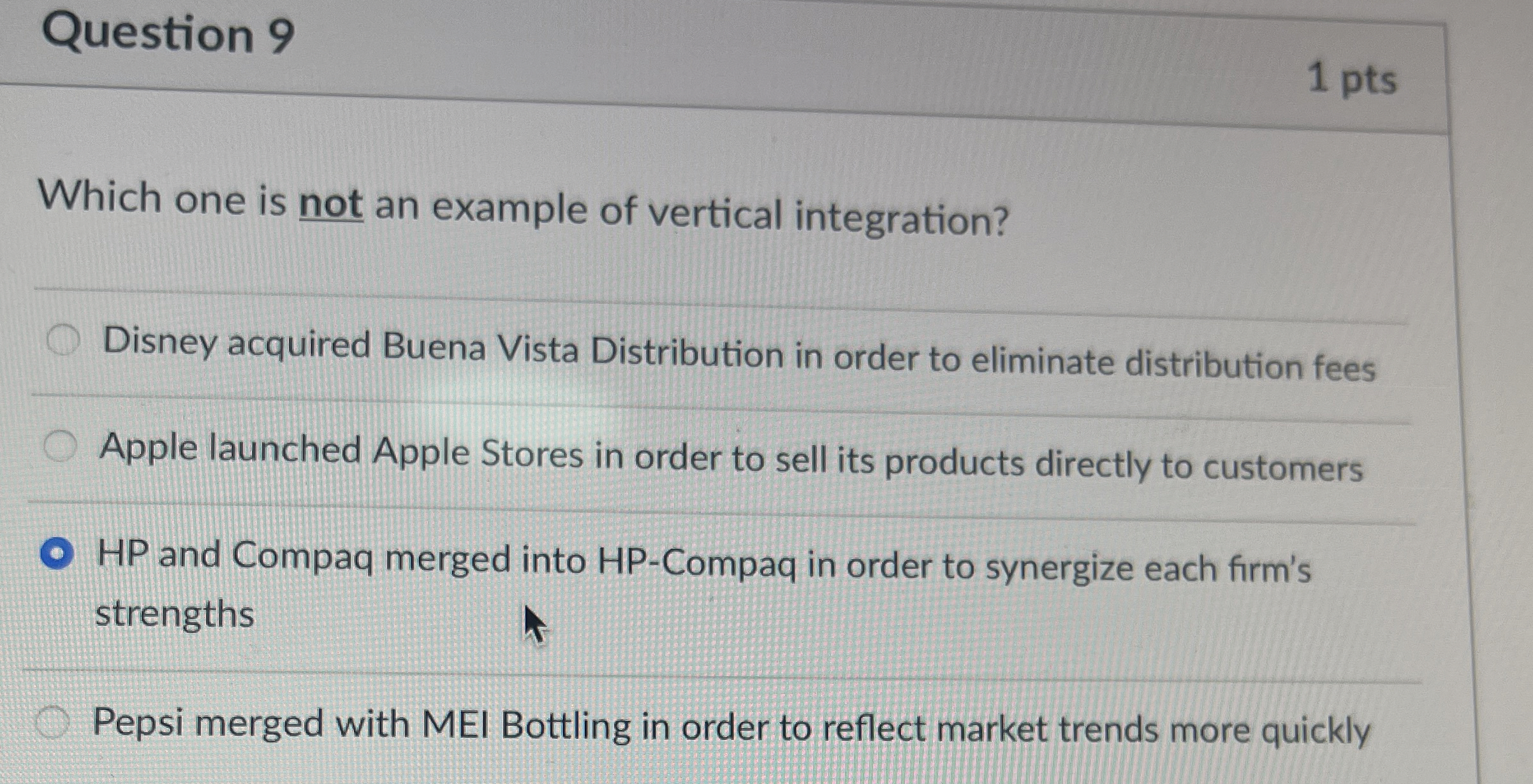  Question 9 1 pts Which one is not an example of