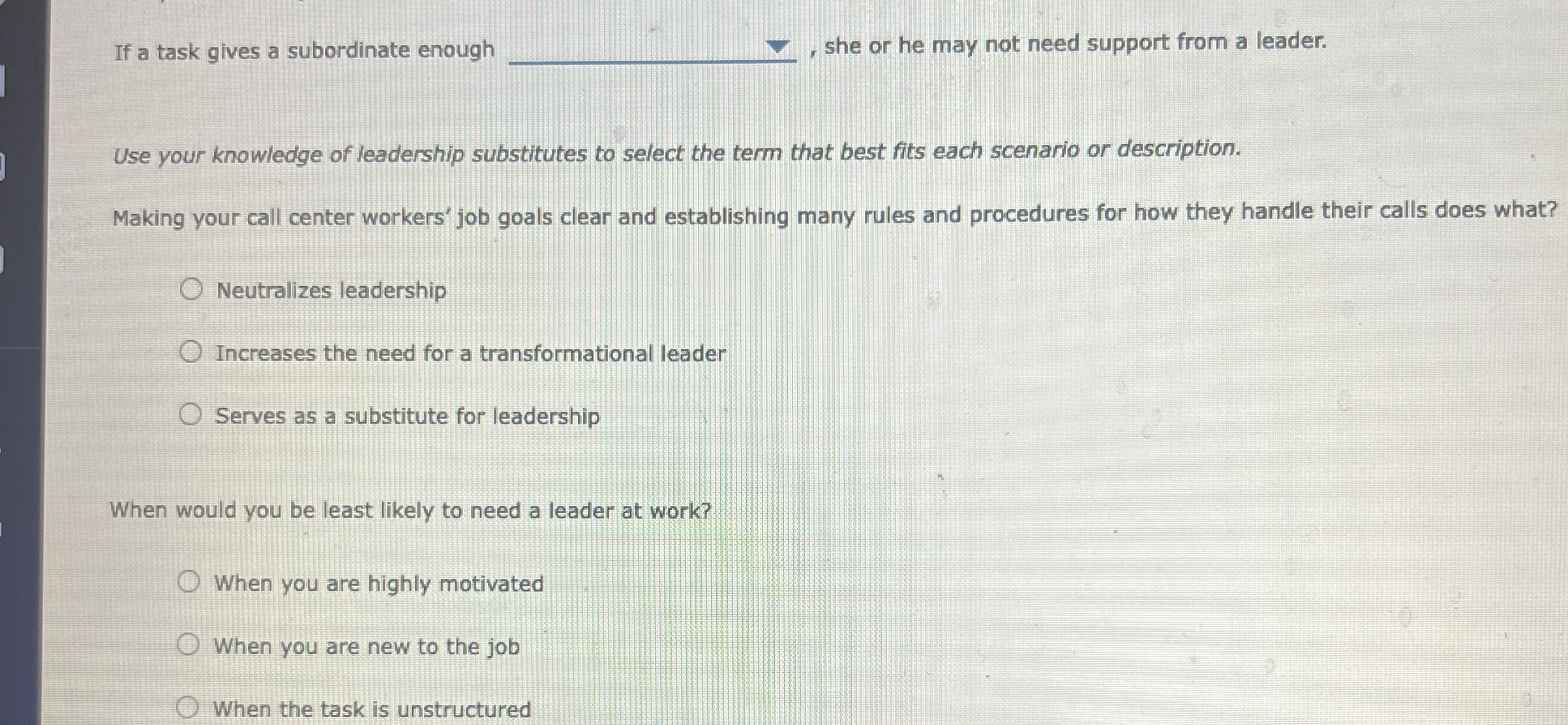  If a task gives a subordinate enough q,, she or he