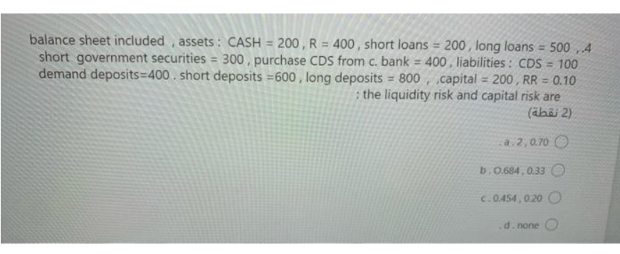 please help balance sheet included , assets : CASH = 200 ,