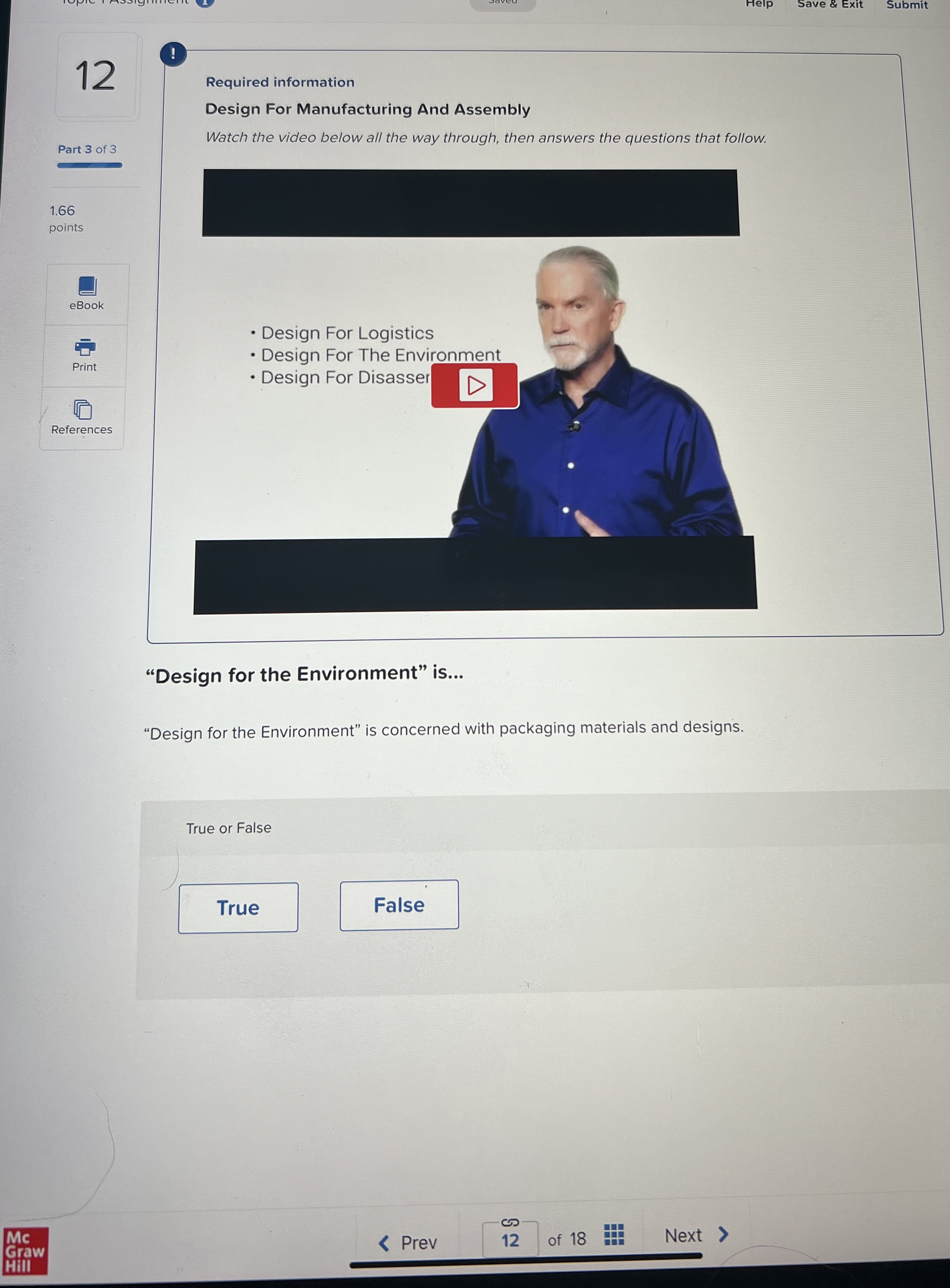  Help Save & Exit Submit 12 ! Part 3 of 3