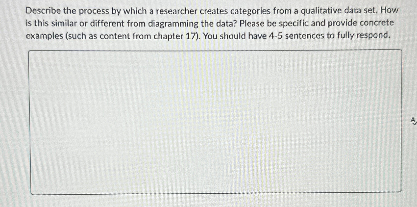  Describe the process by which a researcher creates categories from a