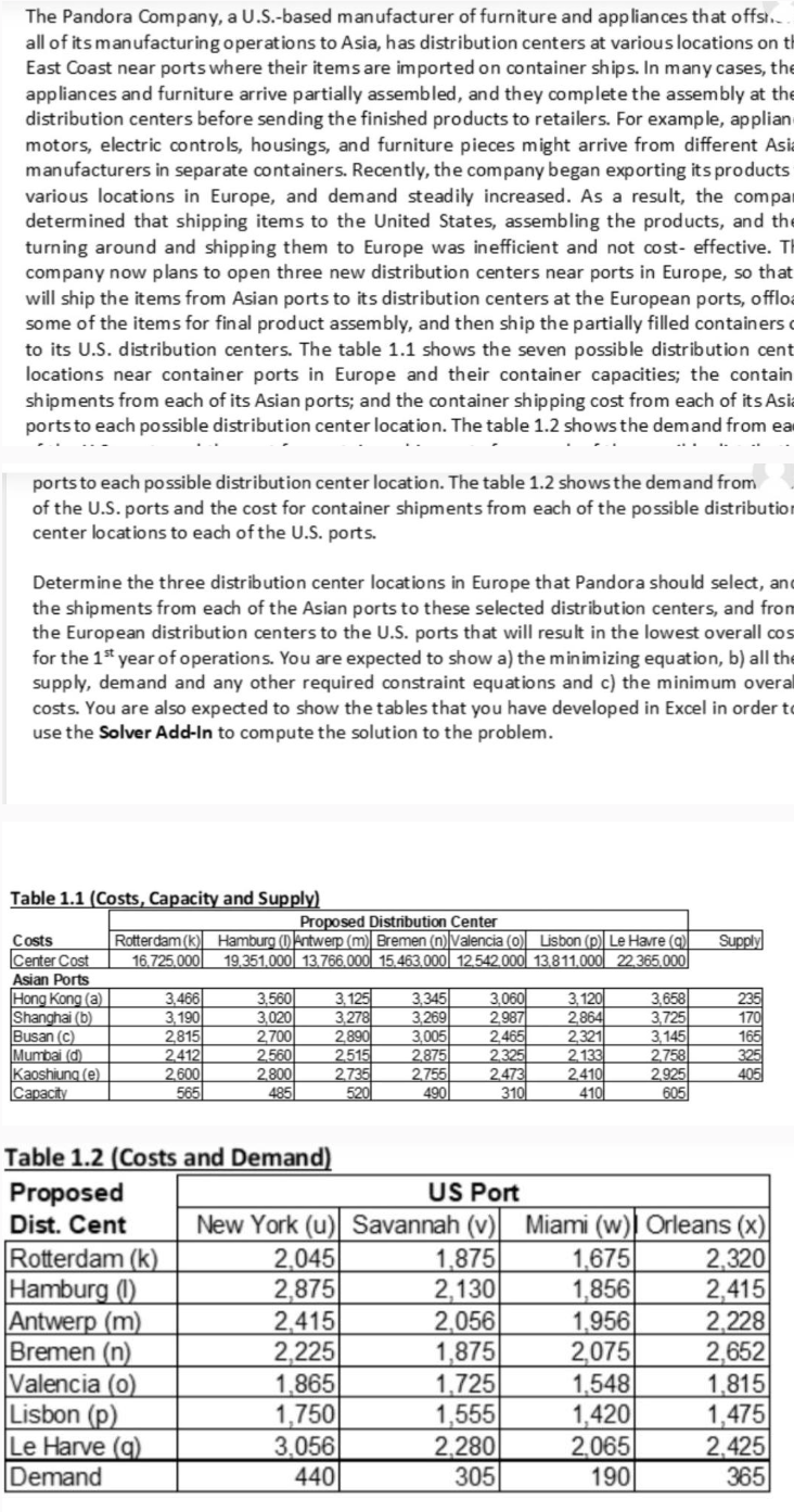  a. Formulate and solve a linear programming model to determine which