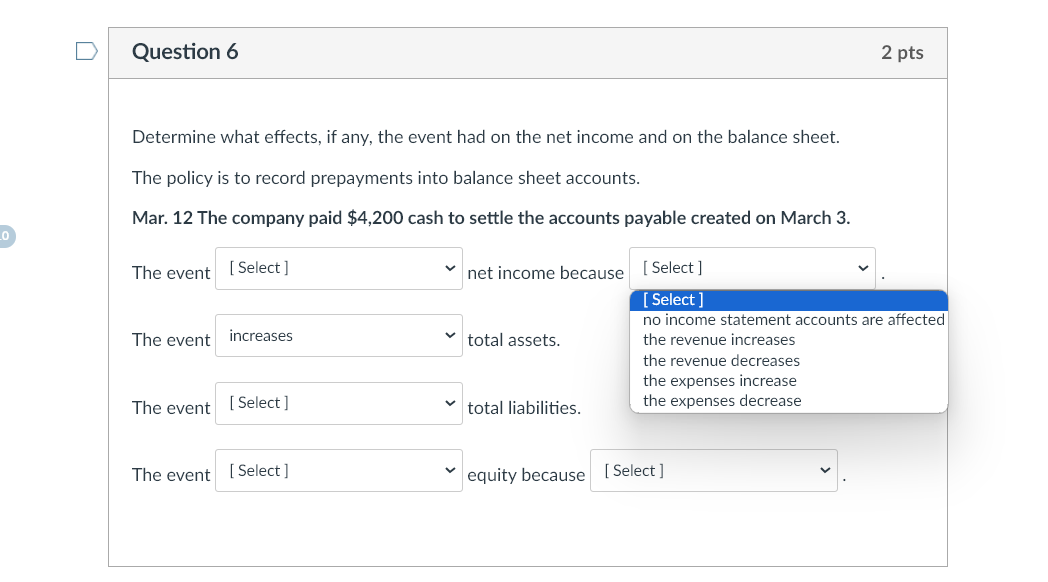 had on the net income and on the balance sheet. The policy